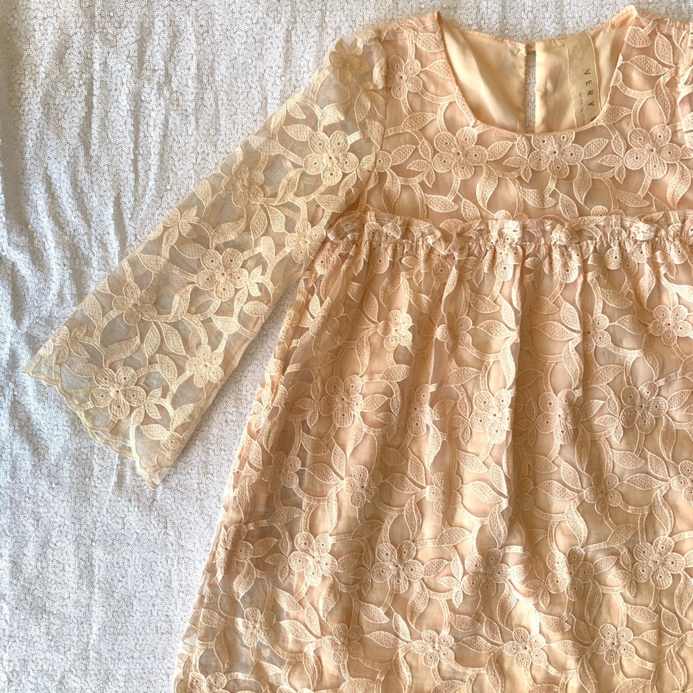 Blush pink embroidered floral Korean Dress 🌸